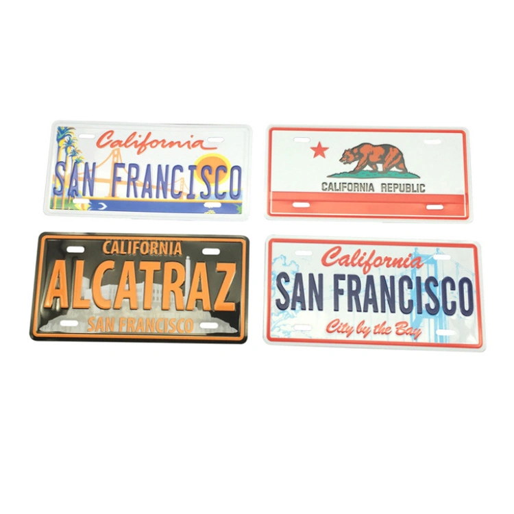 Custom Embossed Tourist Souvenir Aluminum License Plate Fridge Magnet